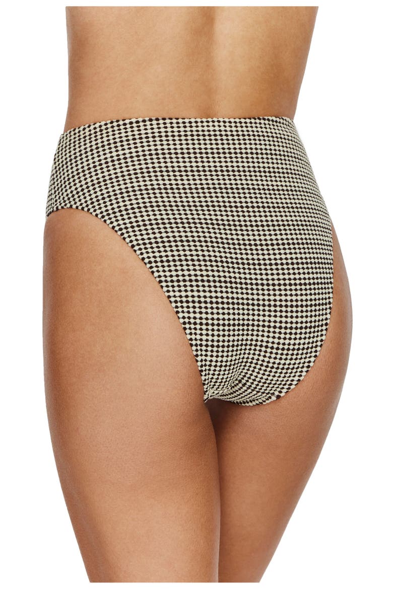 Sandy Beach Textured High Waist Bikini Bottom, Alternate, color, Brown