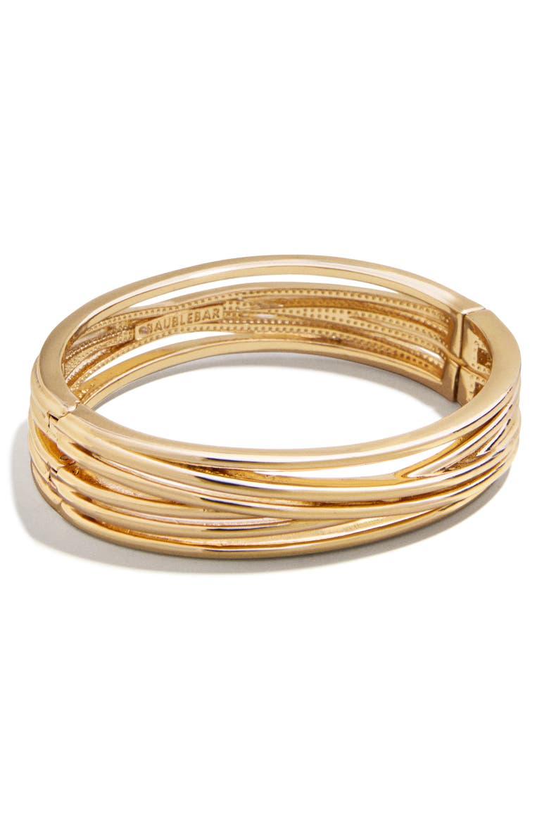 Iman Layered Bangle Bracelet, Alternate, color, GOLD