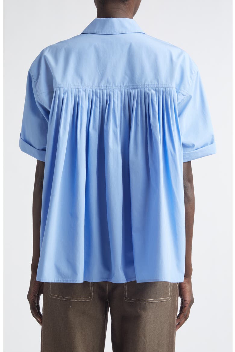 Organic Cotton Poplin Swing Shirt, Alternate, color, BLUE HYDRANGEA
