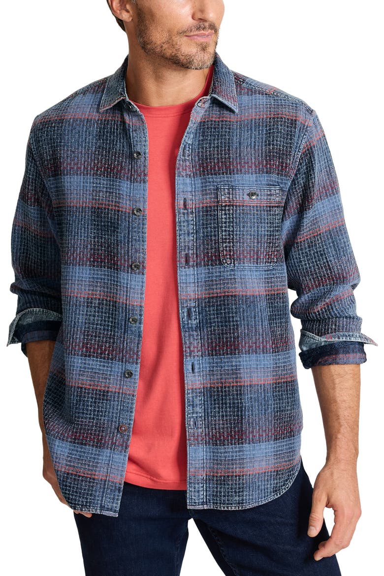 Cantera Stripe Cotton Button-Up Shirt, Main, color, DRESS BLUES