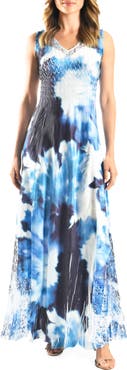Komarov Lace-Up Back Maxi Dress