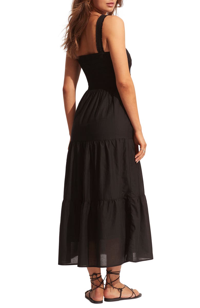 Seafolly Faithful Cover-Up Midi Sundress, Alternate, color, Black