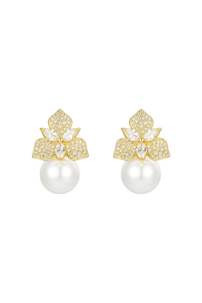 Sophie Pearl Drop Earrings, Main, color, Gold