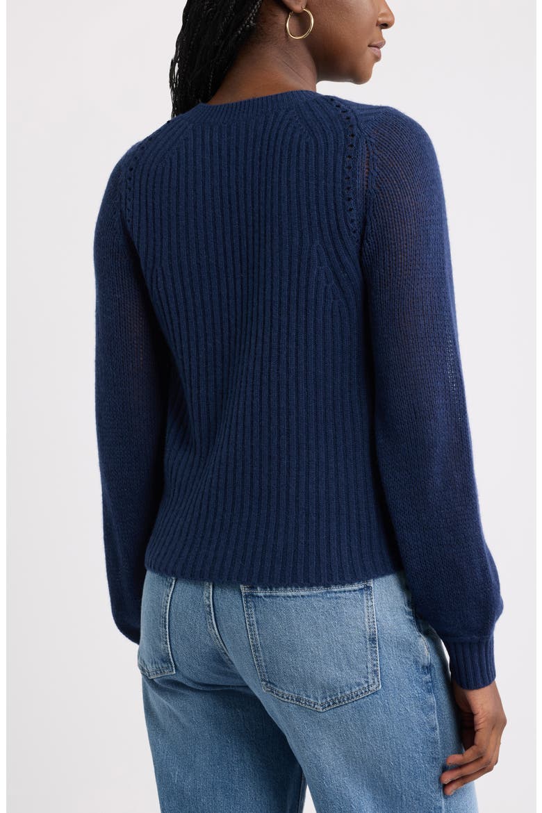 Wool & Cashmere Blend Crewneck Sweater, Alternate, color, NAVY STILL