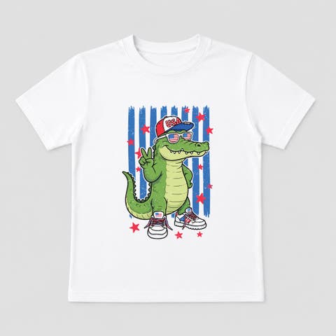 Patriotic Alligator Stripes Short Sleeve T-Shirt (Toddler)
