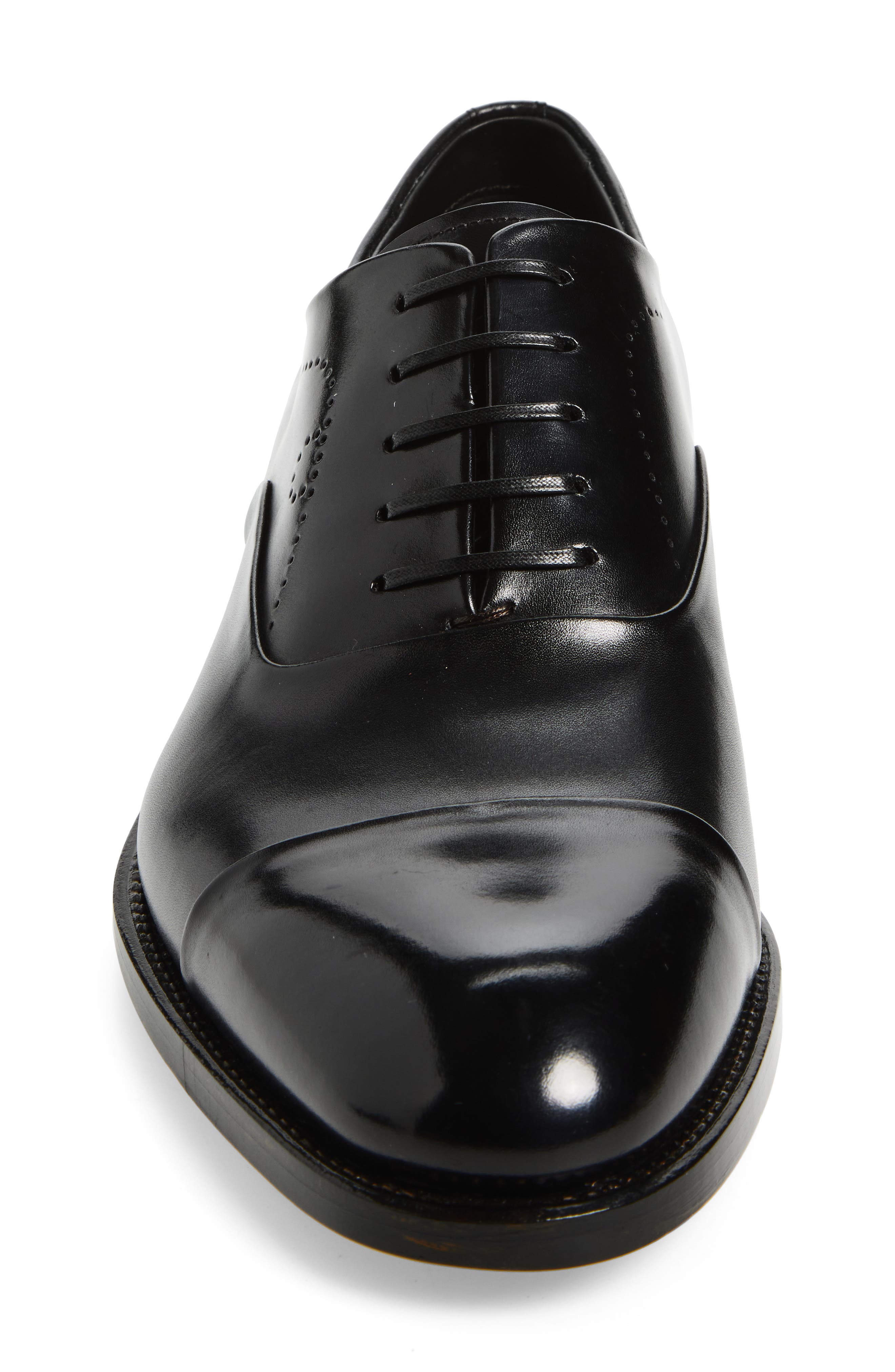 FERRAGAMO Albert Cap Toe Oxford, Alternate, color, Nero