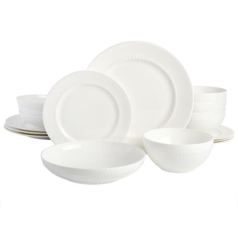 Dreamweaver 16-Piece Double Bowl Dinnerware Set, Service for 4