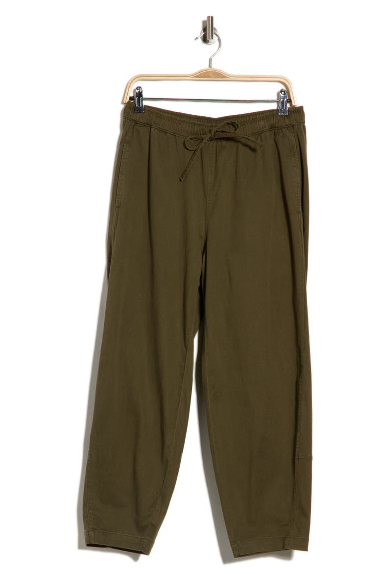 Pull-On Barrel Leg Woven Pants, Alternate, color, GREEN SPRUCE