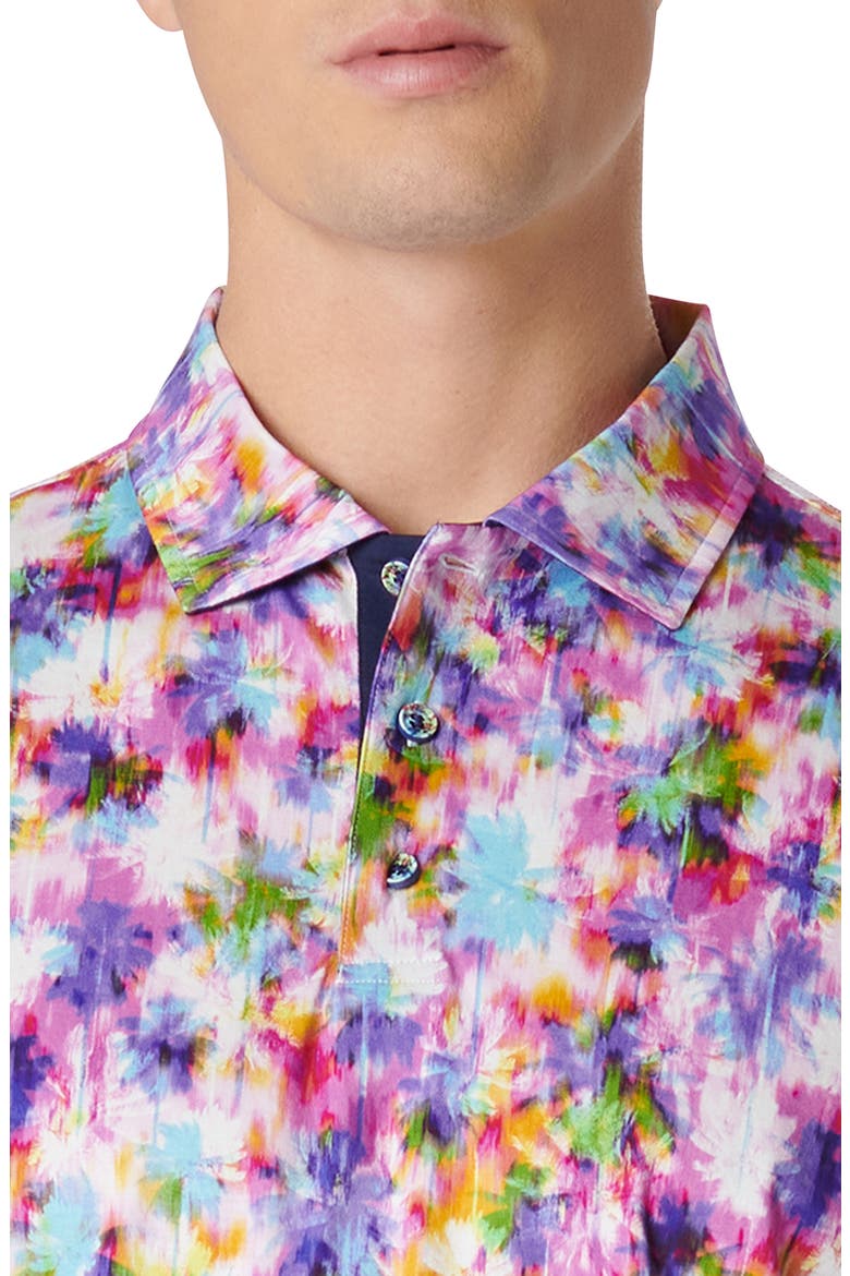 Hendrix Digital Watercolor Print Pima Cotton Polo, Alternate, color, FUCHSIA