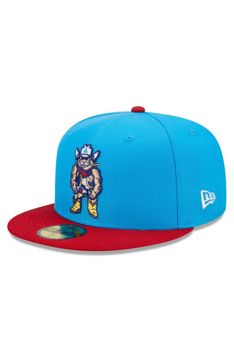 New Era Men's New Era Blue/Red Amarillo Sod Poodles Marvel x Minor League 59FIFTY Fitted Hat, Main, color, 