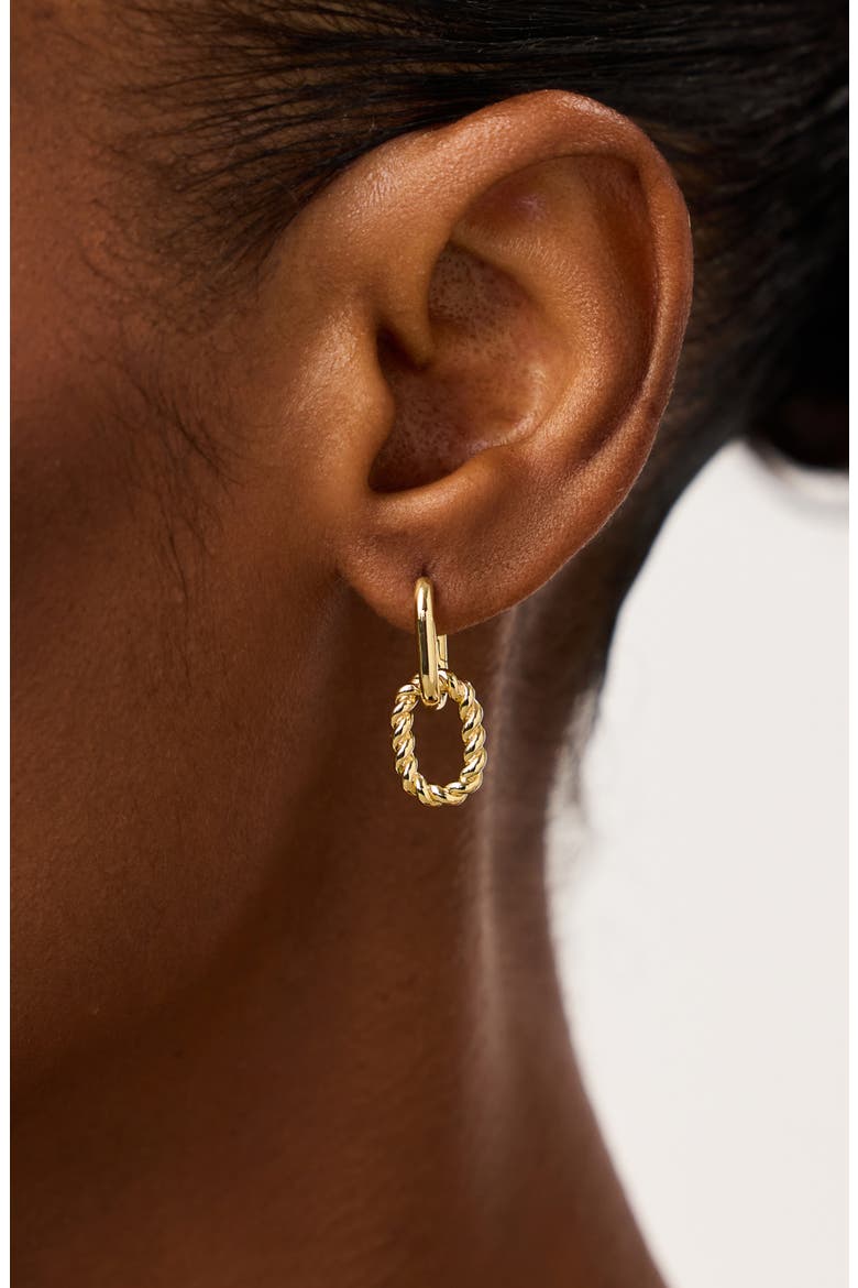 Gold Drop Earrings - Ash Double Mini, Alternate, color, Gold