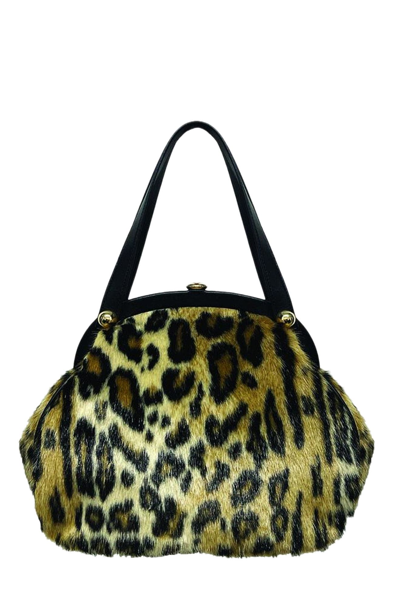 Anna Sui Leopard Granny Bag, Main, color, Caramel Multi