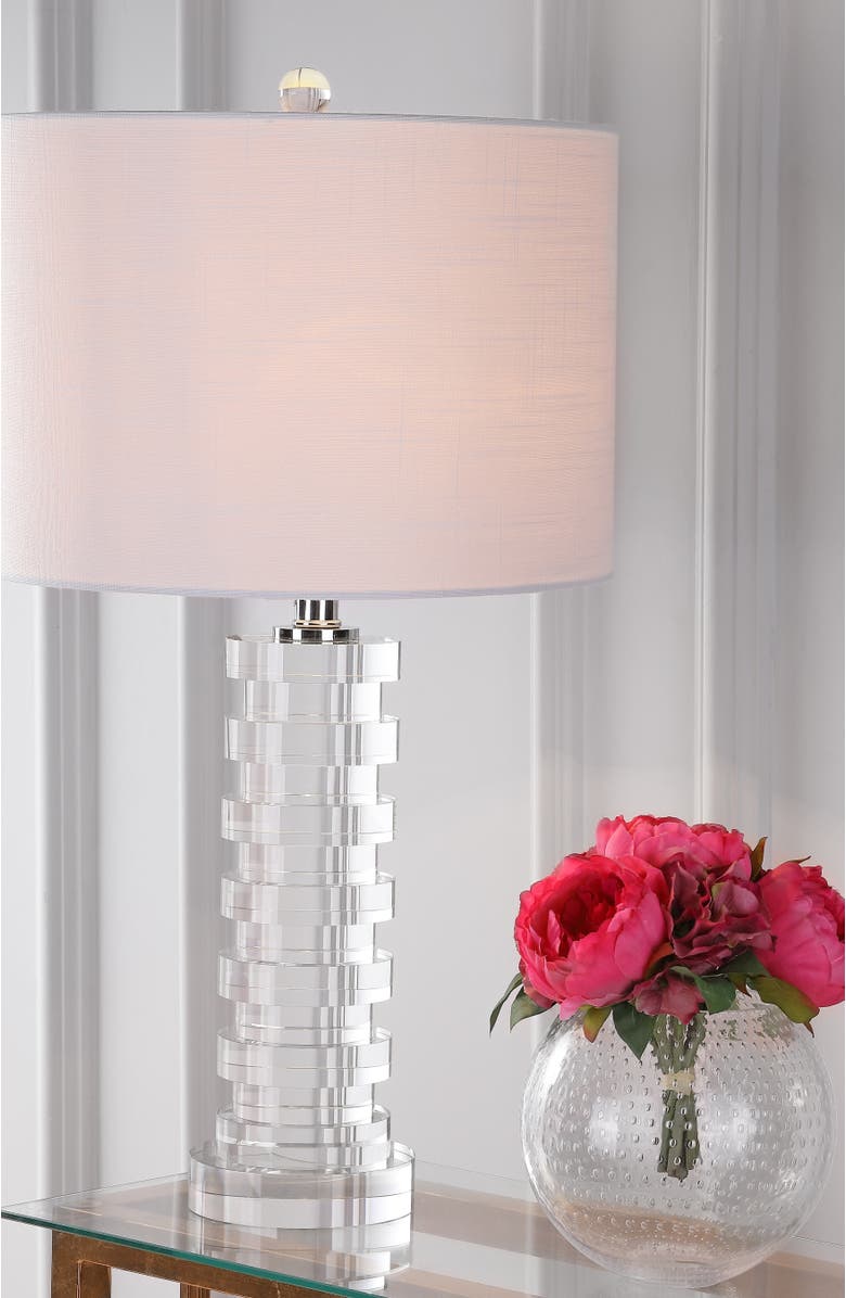 JONATHAN Y Sasha 25" Crystal LED Table Lamp, Clear, Alternate, color, Clear