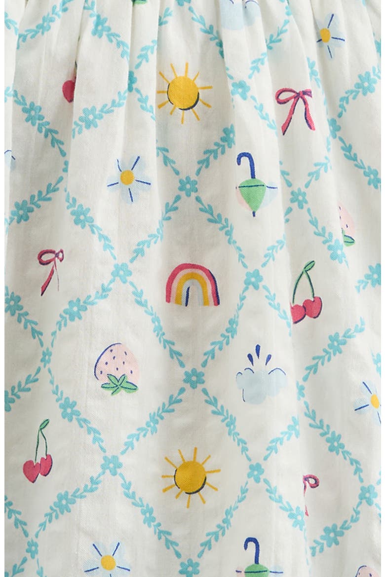 Kids' Print Ruffle Cotton Sundress, Alternate, color, IVORY EGRET DIAGONAL FLORAL
