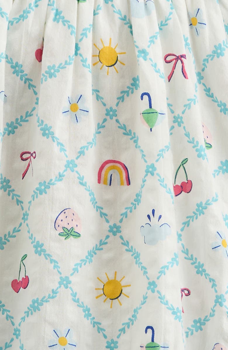 Tucker + Tate Kids' Print Ruffle Cotton Sundress, Alternate, color, Ivory Egret Diagonal Floral