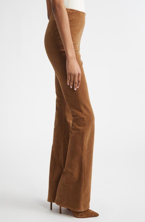 Veronica Beard Beverly Off Duty Pull-on High Waist Skinny Flare Corduroy Pants In Brown
