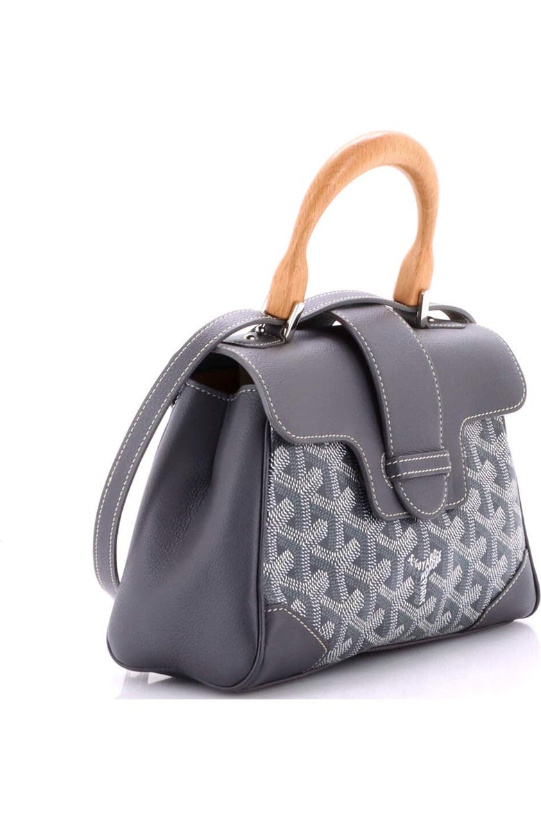 Pre-Owned Goyard Saigon Top Handle Bag Coated Canvas with Leather Mini, Alternate, color, Gray