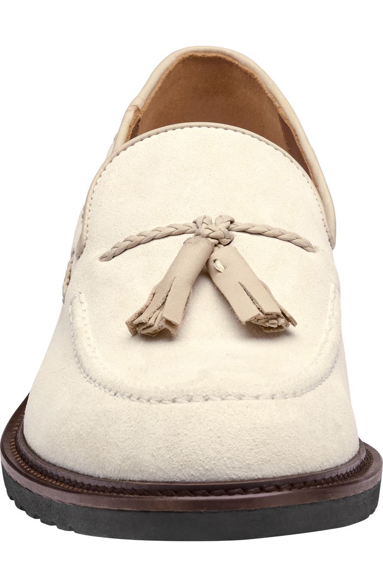Johnston & Murphy Hartford Tassel Loafer, Alternate, color, Ivory Italian Suede