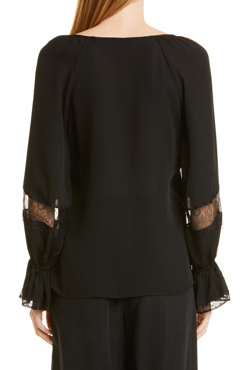 KOBI HALPERIN Nicolette Ruffle Silk Blouse, Alternate, color,
