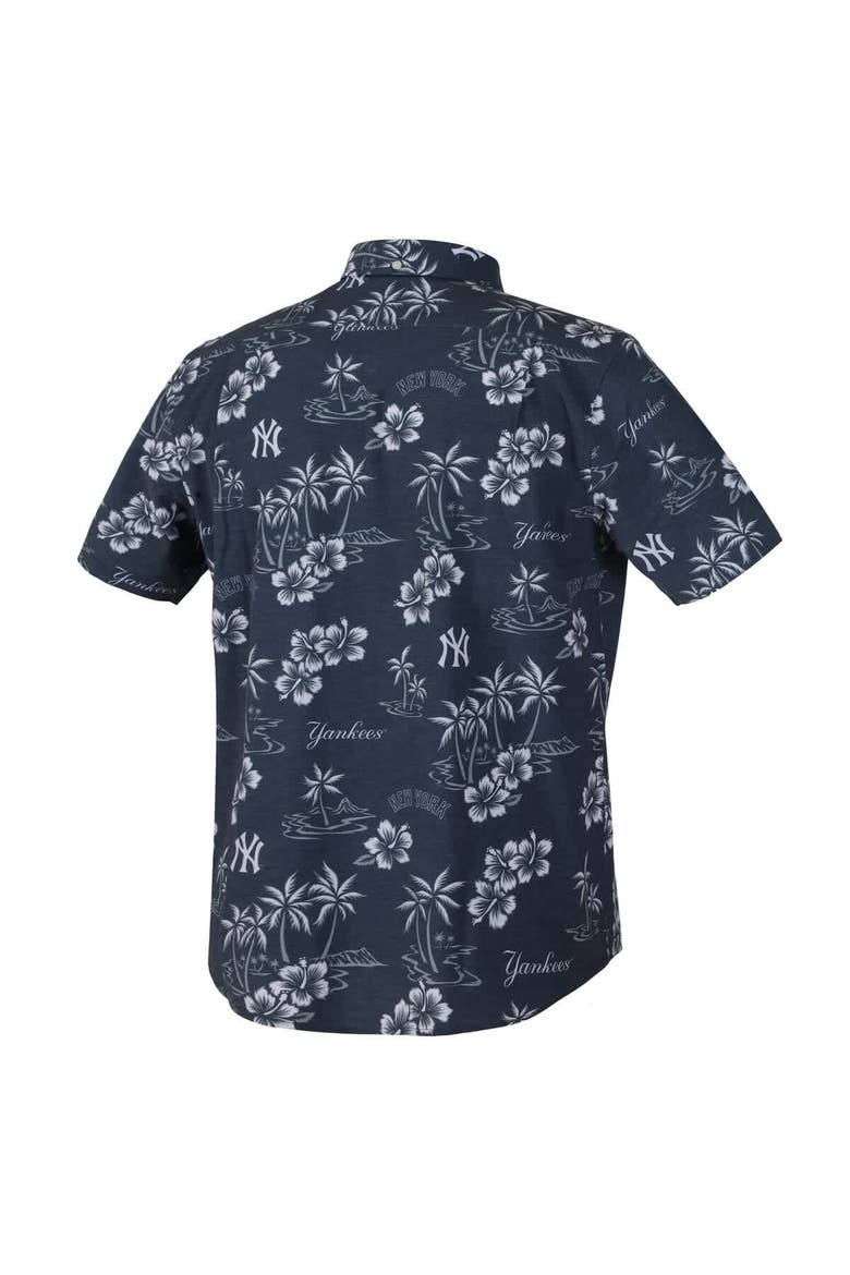 Men's Reyn Spooner  Navy New York Yankees Kekai Performance Button-Down Tri-Blend Top, Alternate, color, Navy