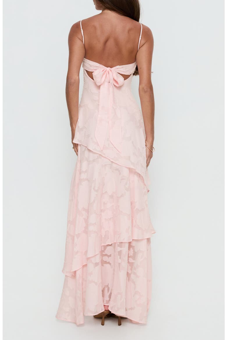 Lyricah Floral Burnout Tiered Gown, Alternate, color, PINK
