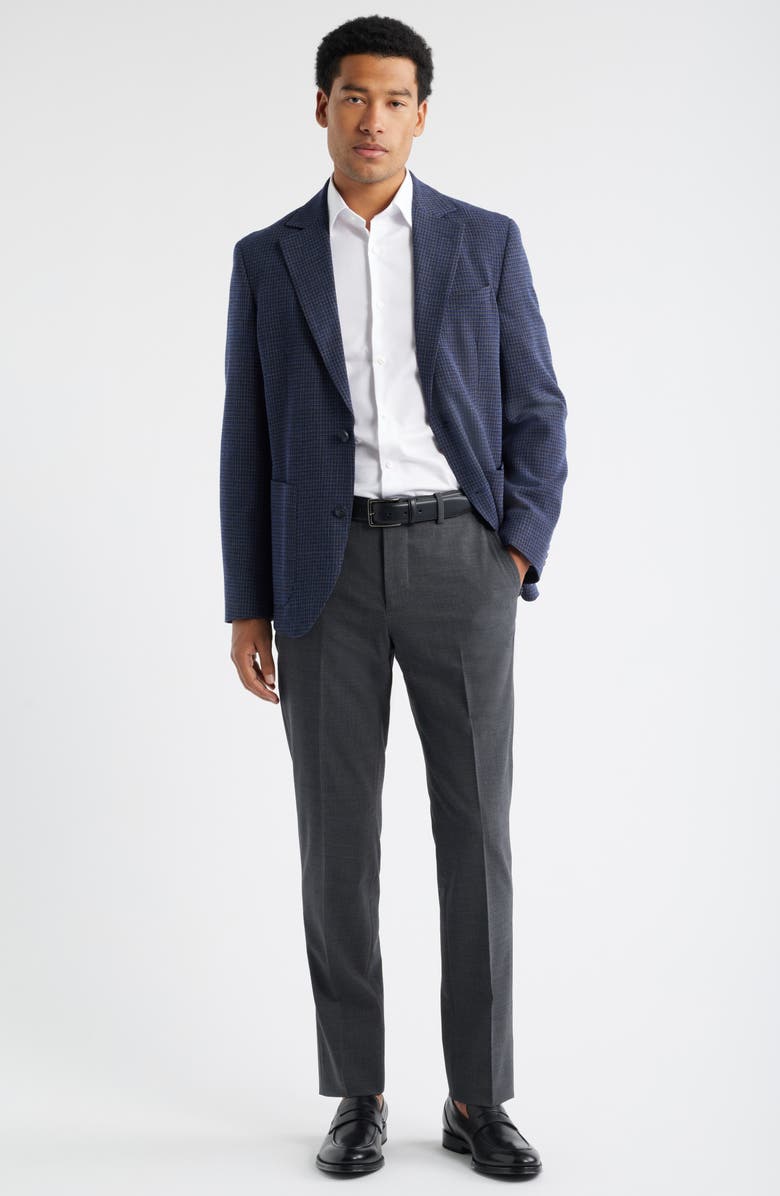 Nordstrom Henrik Trim Fit Solid Stretch Wool Suit Pants, Alternate, color, Grey Dark Heather