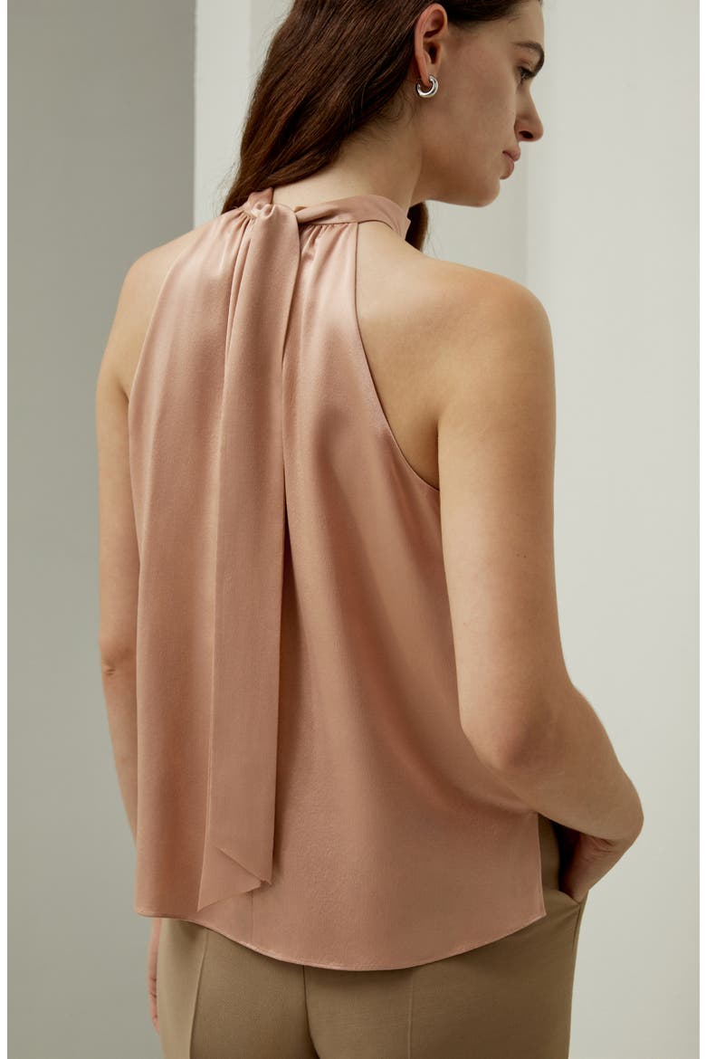 Women's Graceful Breeze Silk Halter Top, Alternate, color, Quartz Rose