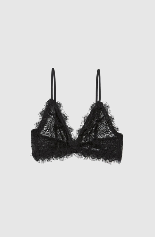 Anine Bing Lace Bra With Trim In Black