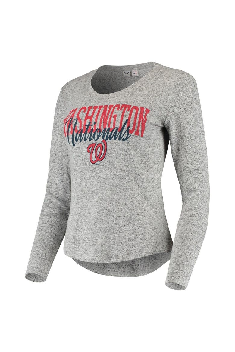 Women's Concepts Sport Heathered Gray Washington Nationals Tri-Blend Long Sleeve T-Shirt, Alternate, color, Gray