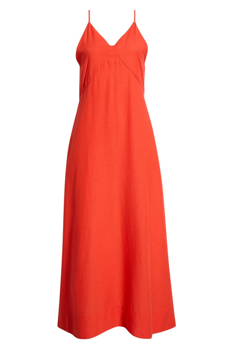 Sleeveless Cover-Up Maxi Dress, Alternate, color, RED