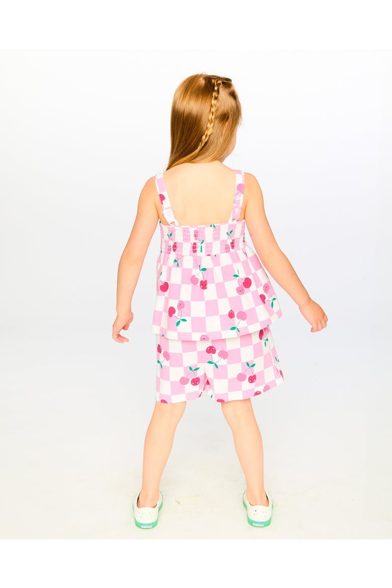 Organic Cotton Jersey Cherries Sleeveless Romper, Alternate, color, Pink Printed Cherries