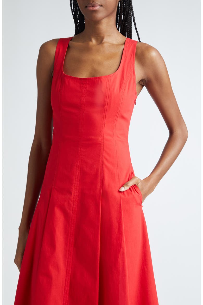 Isabel Fit & Flare Dress, Alternate, color, ROUGE