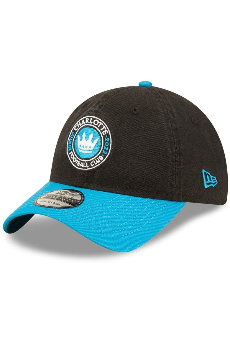 Men's New Era Black/Blue Charlotte FC Team 9TWENTY Adjustable Hat, Main, color, Blue