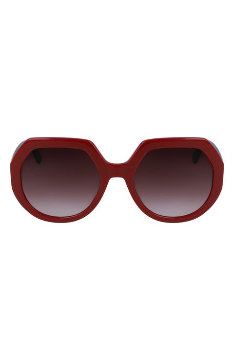 55mm Gradient Geometric Sunglasses