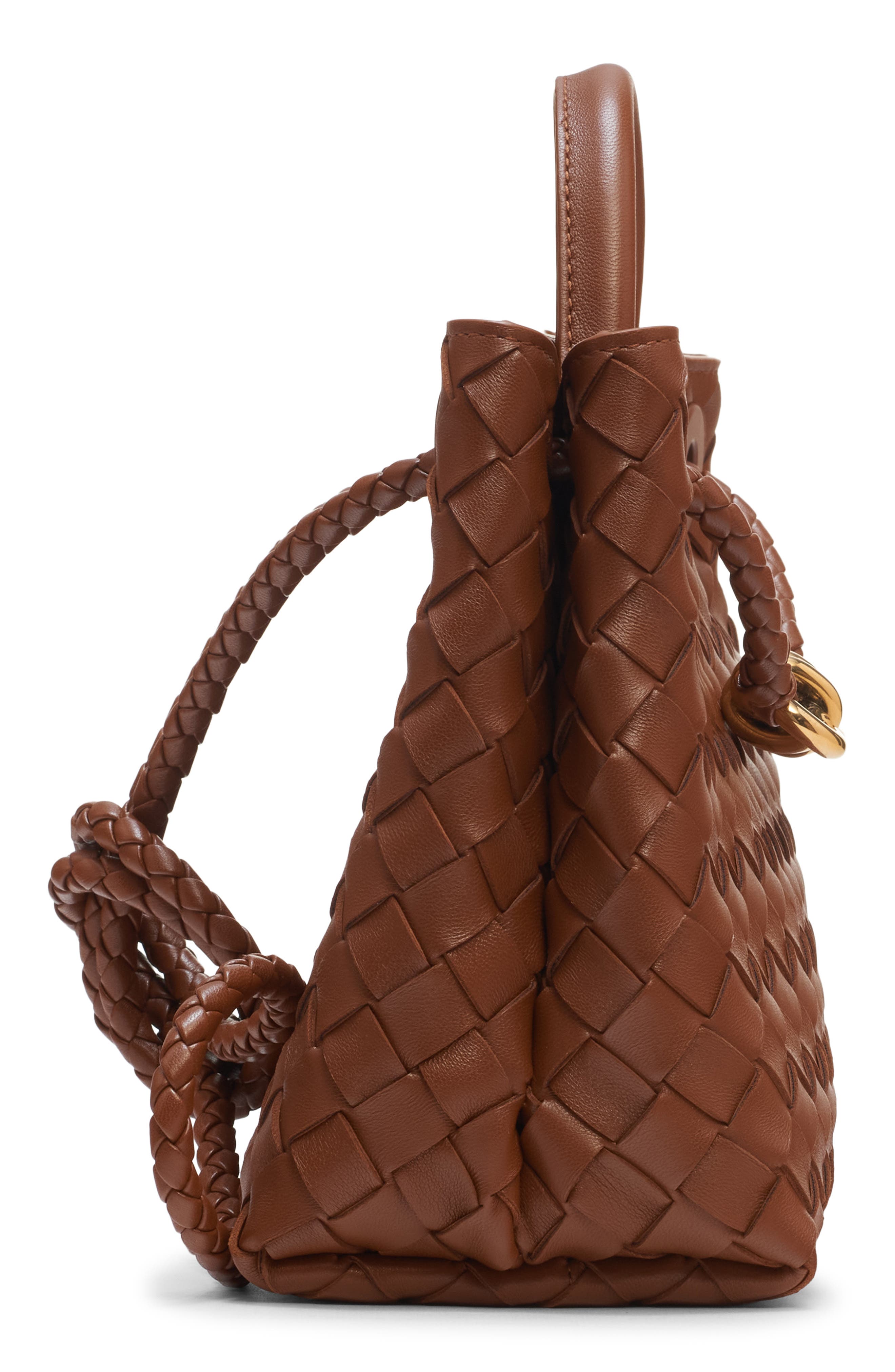 Small Andiamo Intrecciato Shoulder Bag, Alternate, color, 2385 TANNIN-MB-TANNIN