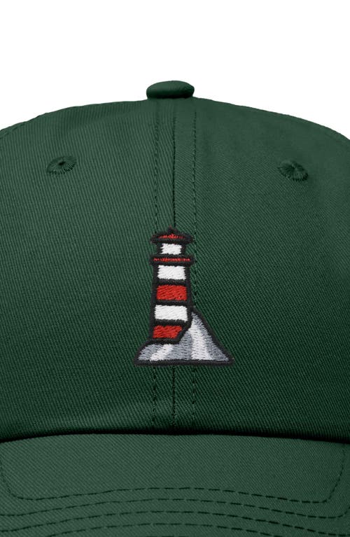 Dalix Lighthouse Embroidered Dad Hat In Dark Green