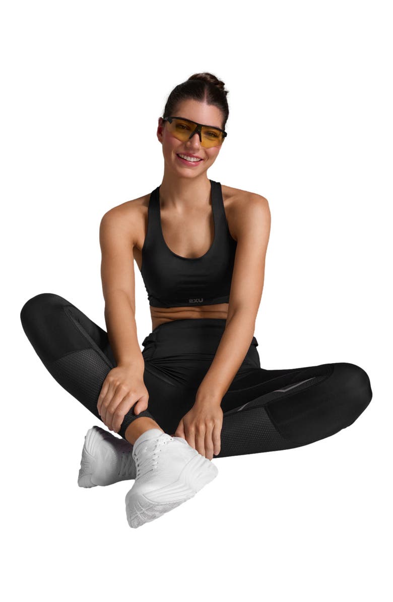 2XU Aero Mesh Medium Impact Bra, Alternate, color, Black/Silver Reflective