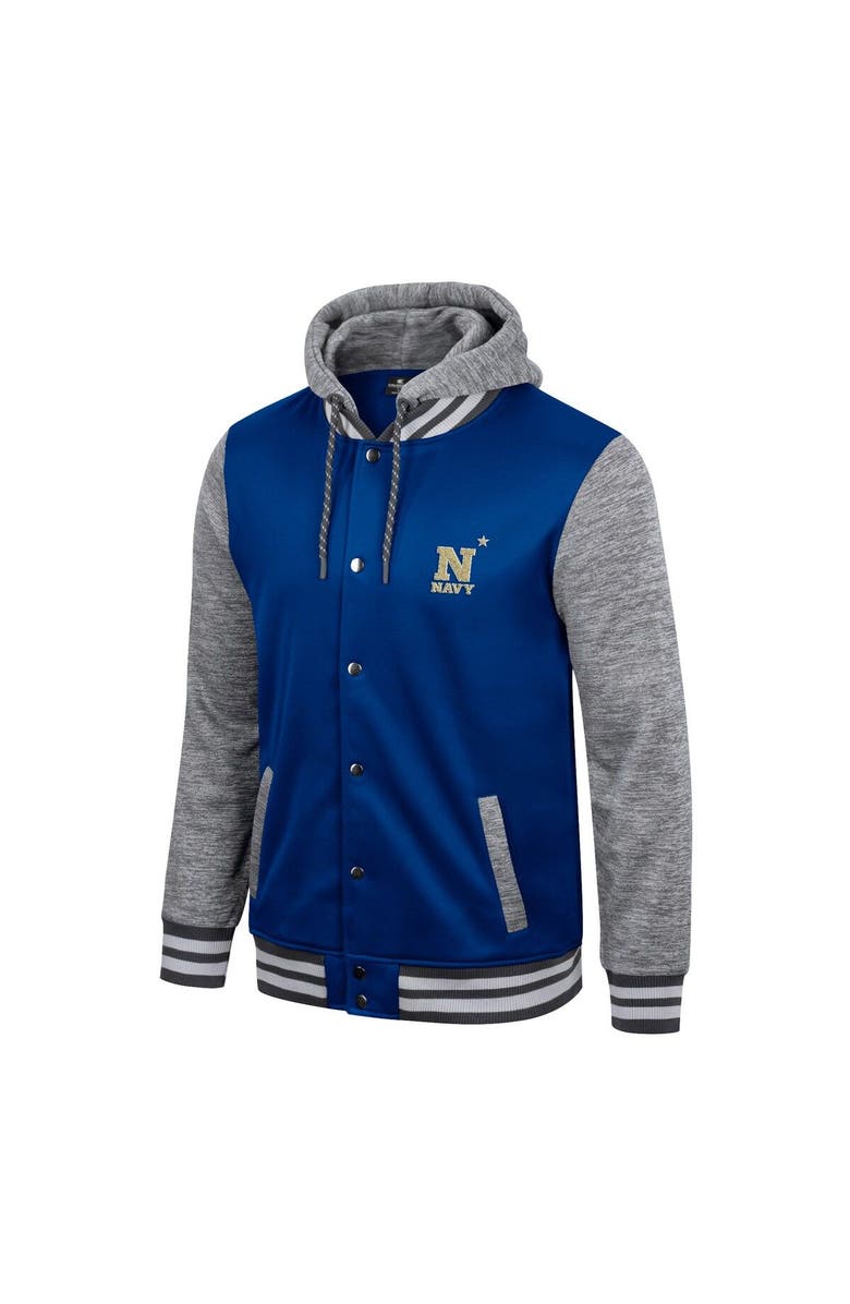 COLOSSEUM Men's Colosseum Navy Navy Midshipmen Robinson Hoodie Full-Snap Jacket, Alternate, color,