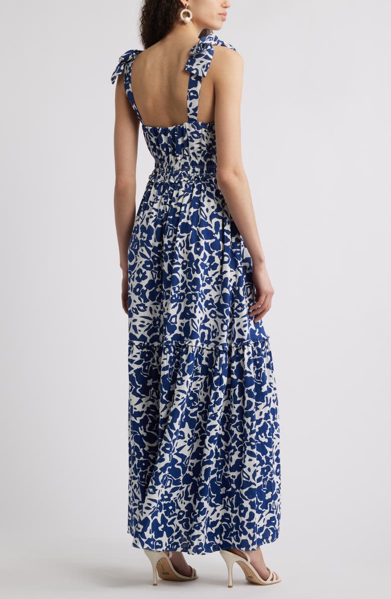 Chelsea28 Tie Strap Floral Print Maxi Dress, Alternate, color, Ivory- Blue Jackie Floral