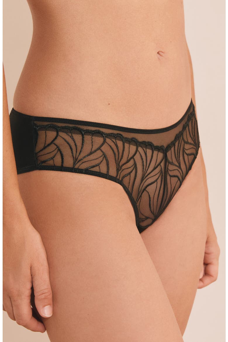 Envolee Lace & Satin Hipster Panties, Alternate, color, ANTHRACITE