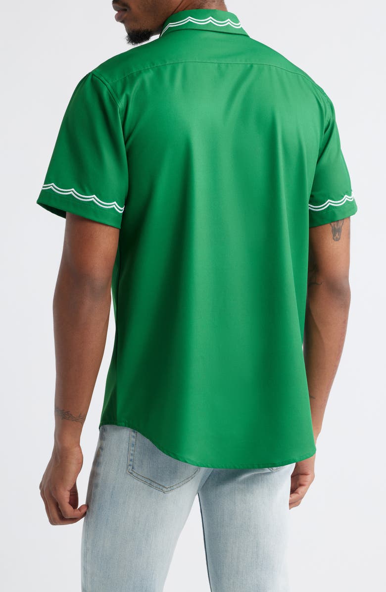 MAVRANS Ciao Weekend Embroidered Short Sleeve Performance Button-Up Shirt, Alternate, color, 