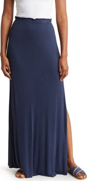 GO COUTURE One Slit Ruffle Maxi Skirt