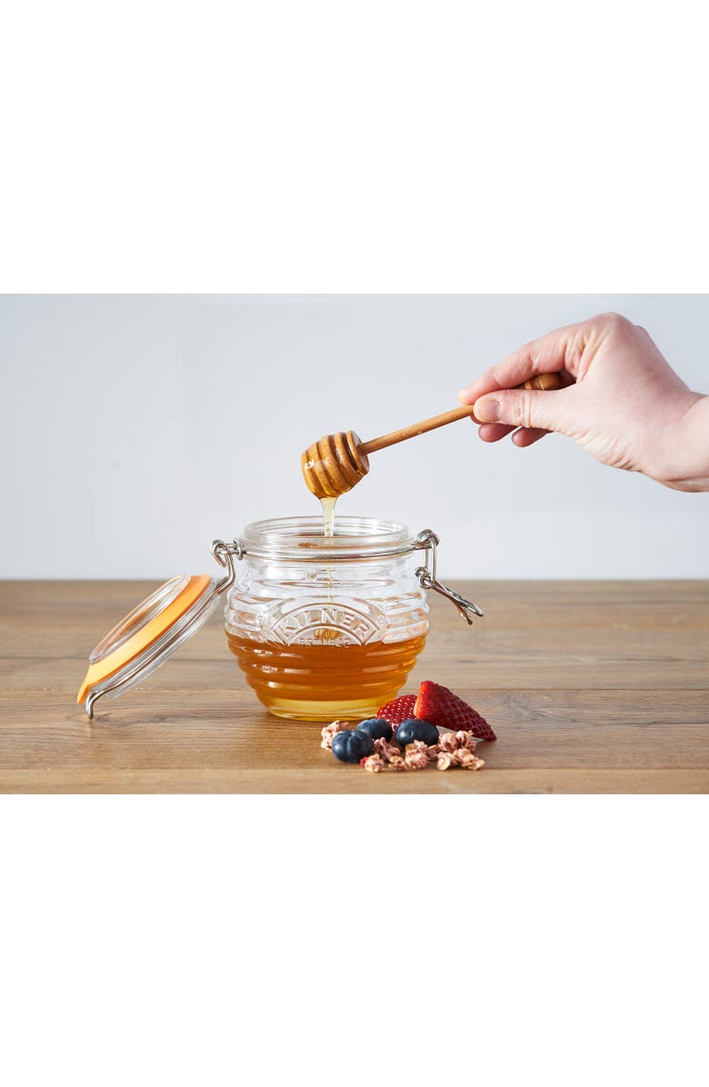 Kilner Honey Pot with Beechwood Dipper, 13.5 Ounce, Alternate, color, 
