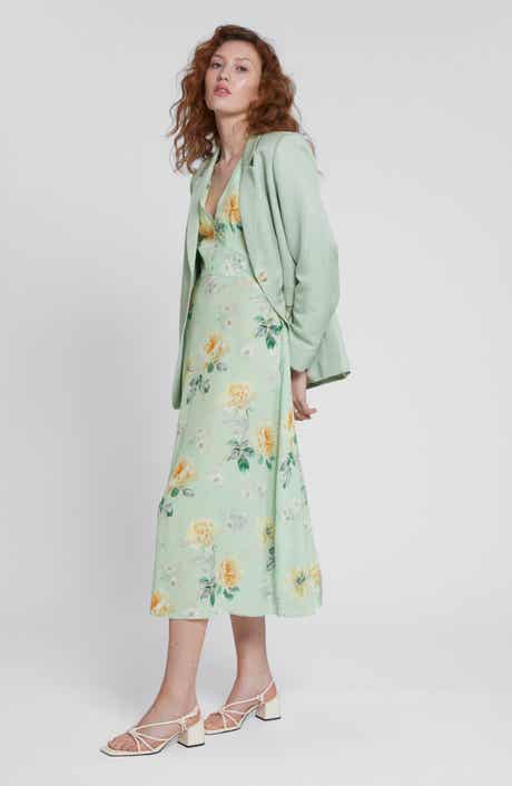 & Other Stories Floral Print Long Sleeve Midi Dress