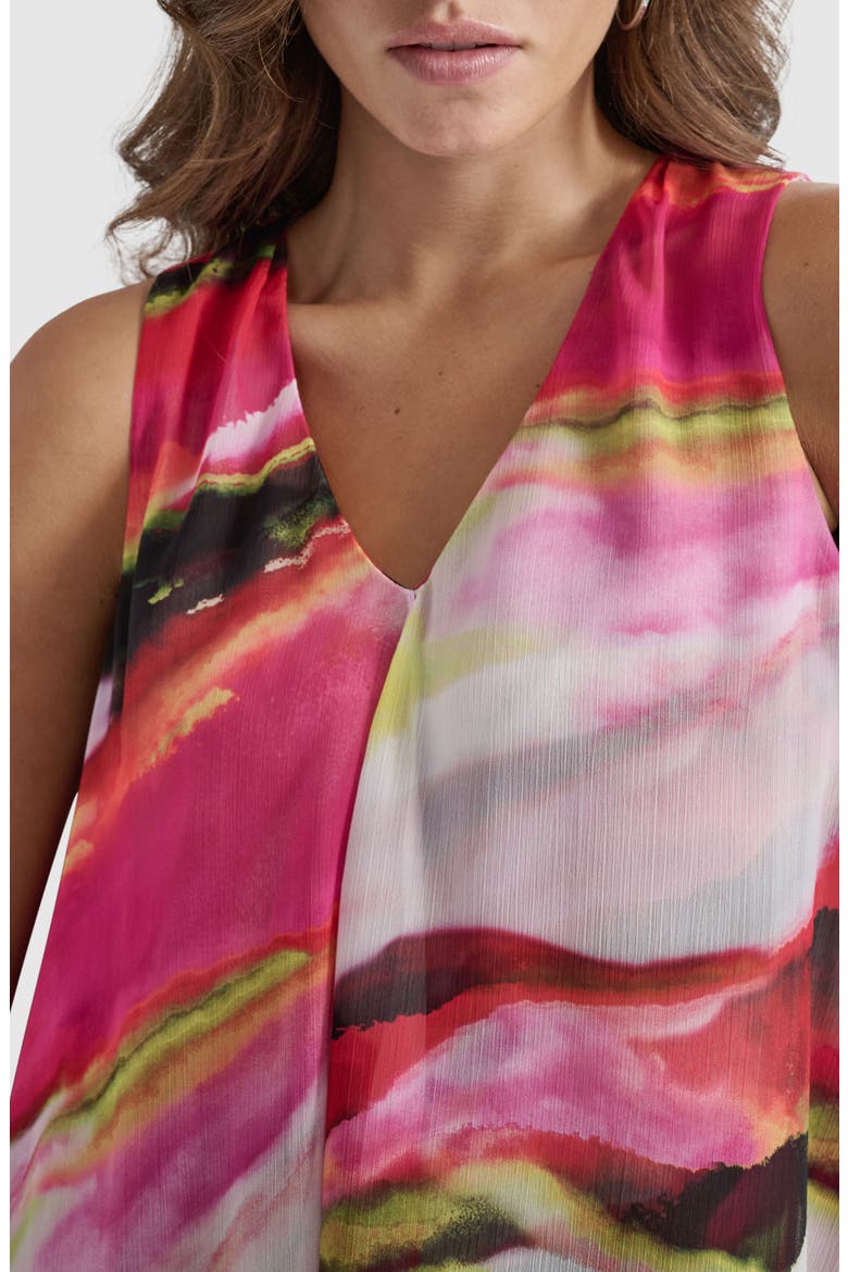 Printed Sleeveless Chiffon Top, Alternate, color, MULTI GEODE