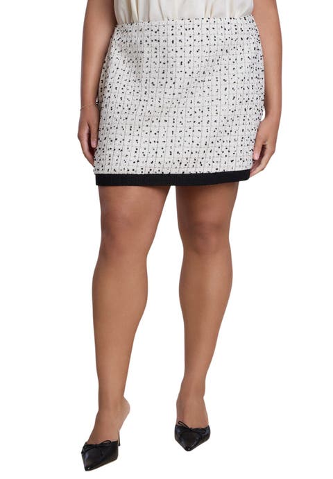 Tipped Tweed Mini Skirt (plus)