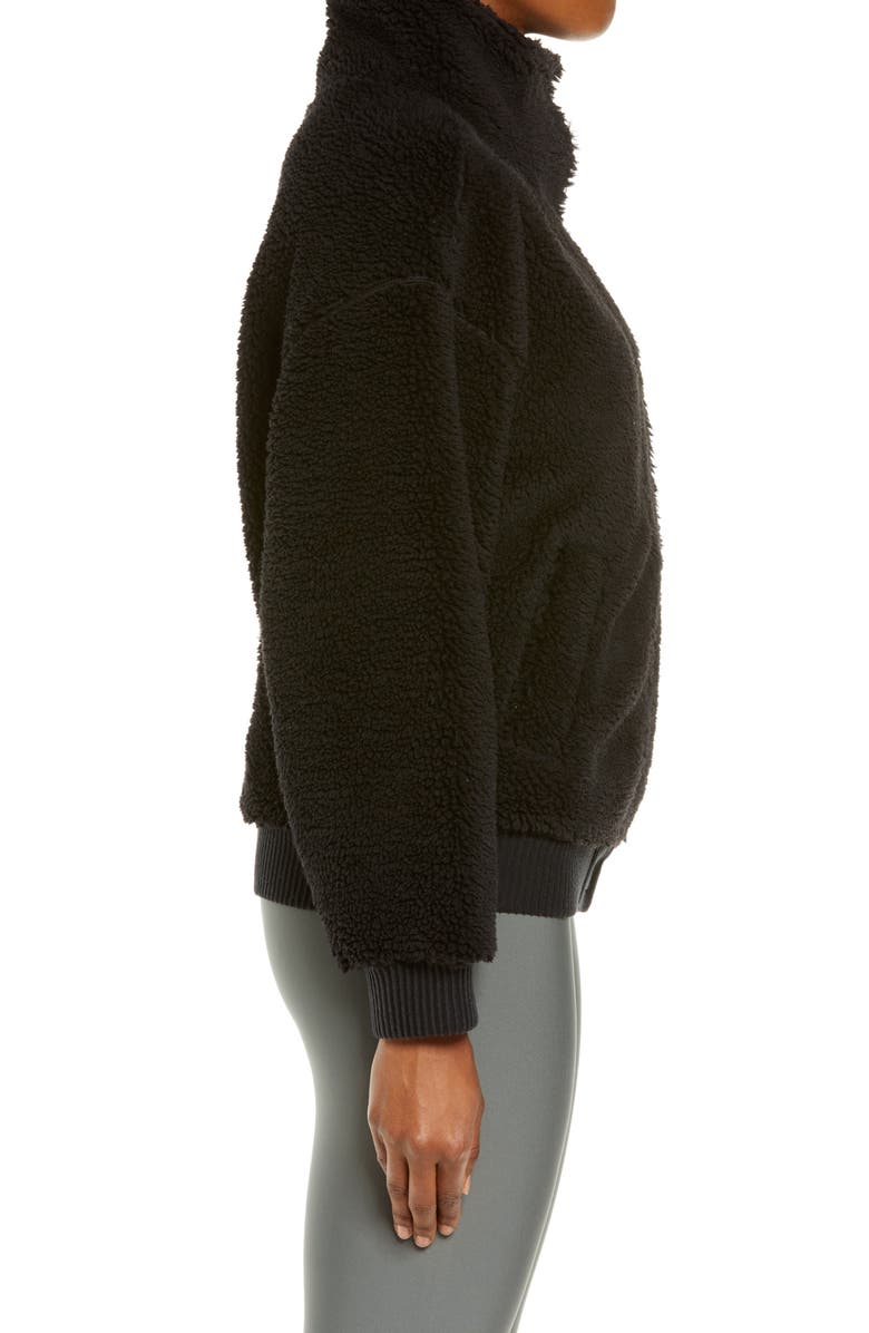 Alo High Pile Fleece Varsity Jacket, Alternate, color,