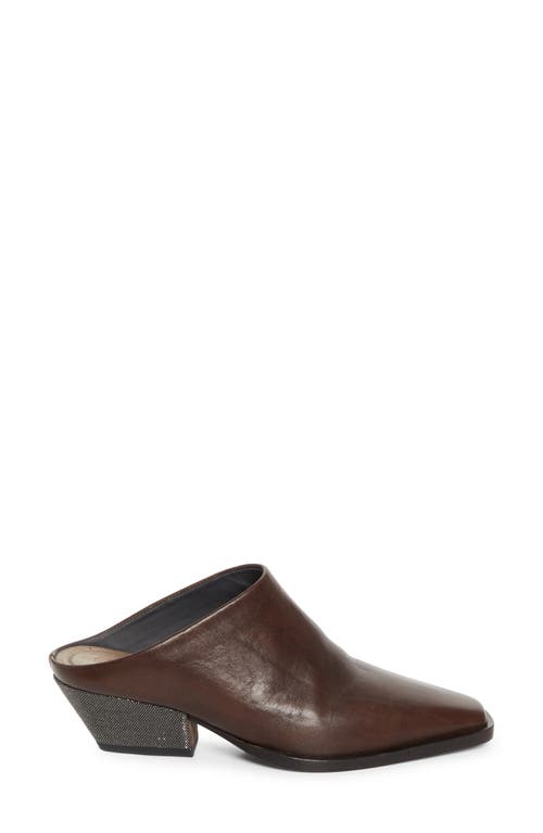 Brunello Cucinelli Western Leather Monili-heel Mules