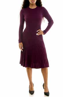 Ribbed Long Sleeve Sweater Dress