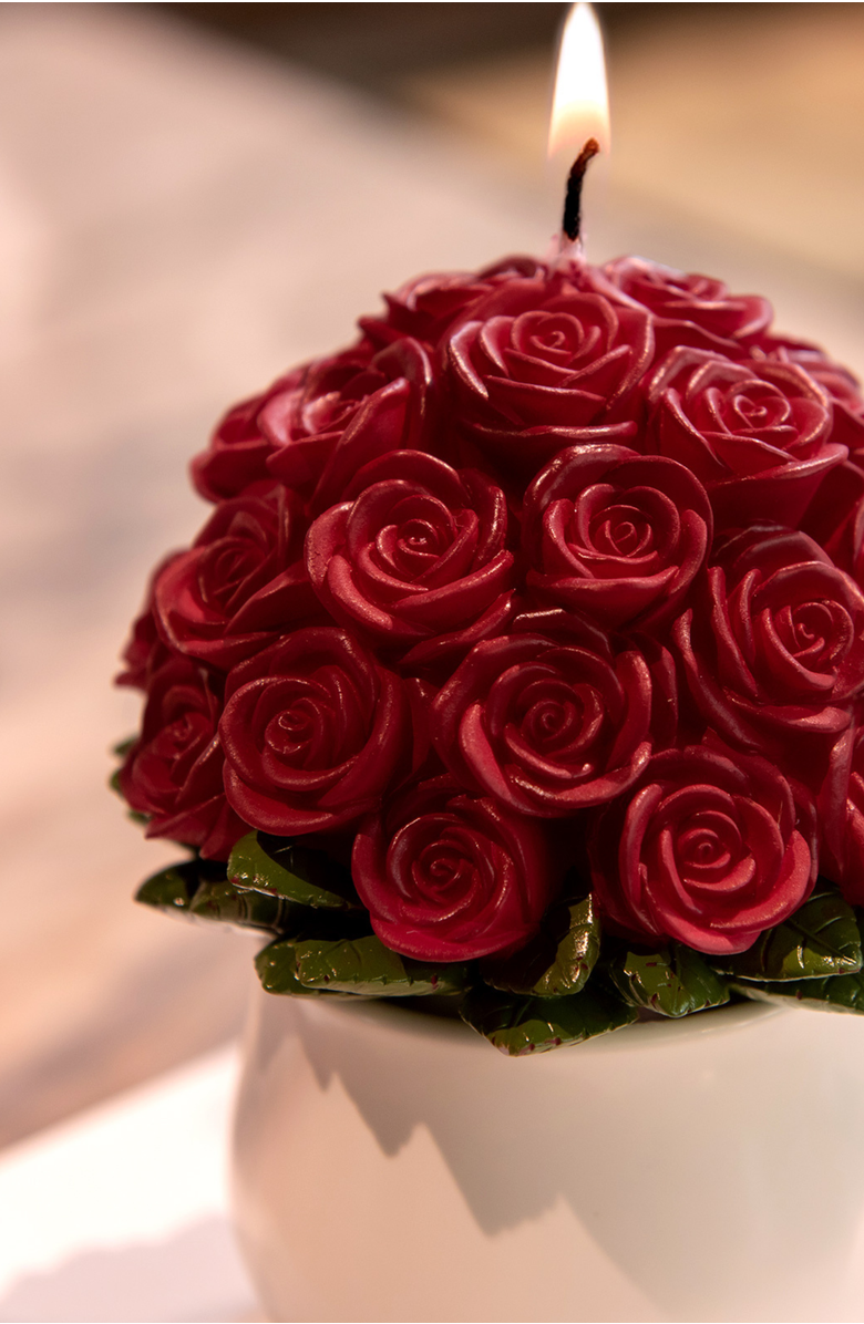 Southlake gifts Rose Bouquet Candle, Alternate, color, Dark Red Rose